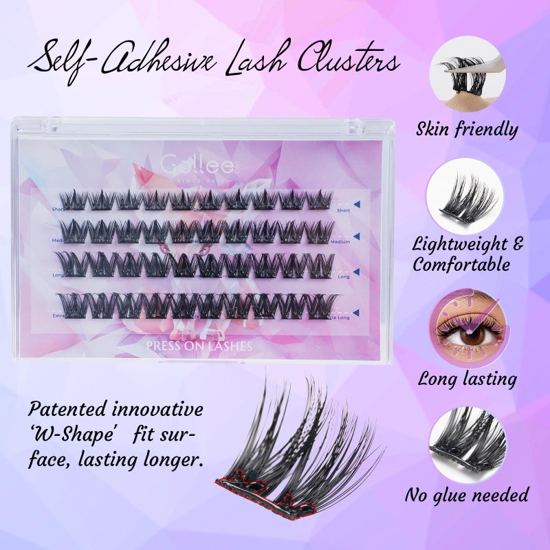 GOLLEE Self Adhesive Lash Clusters, Anime Lash Clusters Manga Lashes No Glue Needed Self Adhesive Eyelashes, Reusable Preglued Eyelash Glueless Lash Easy Eyelashes for Beginners - Image 3